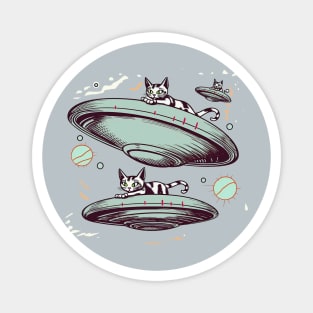 Ufo cats. Space Alien Cats Magnet